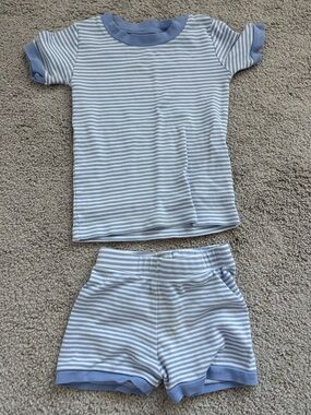 Lake Pajama Blue & White Short Sleeve/Shorts Set